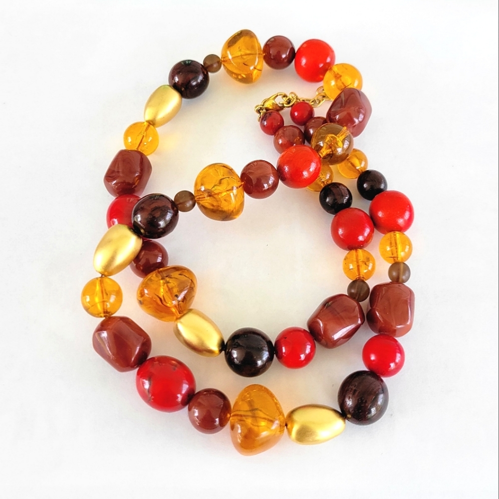 Vintage Monet Lucite Beaded Necklace